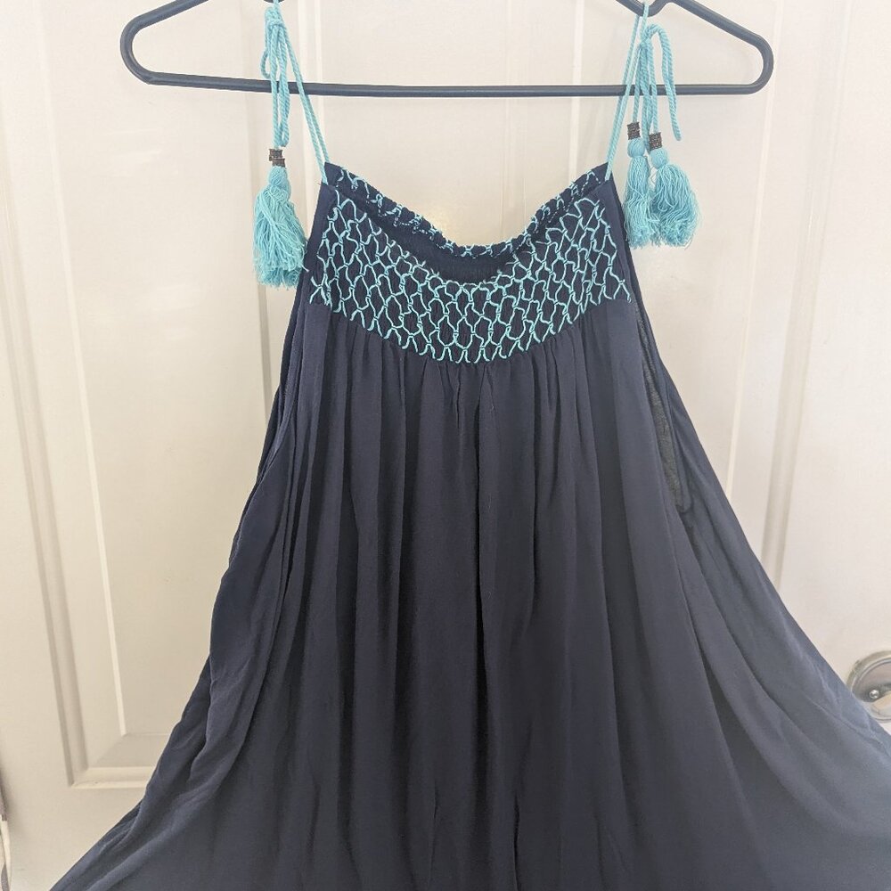 Xhilaration lightweight navy/turquoise summer top woman's plus sz XXL